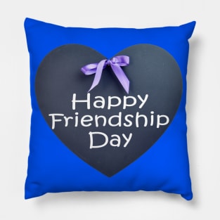 Celebrate International Friendship Day on August 4, with a Happy greeting on a heart shape blackboard Pillow