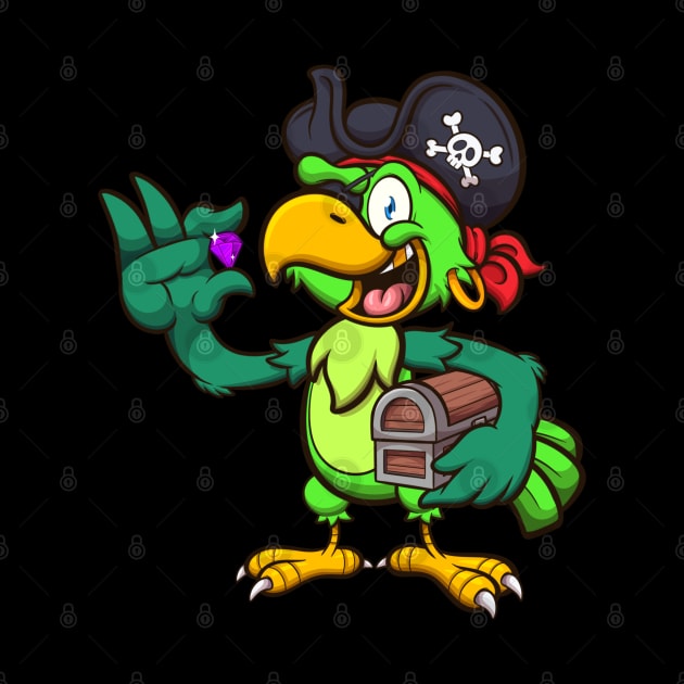 Pirate Parrot With Treasure by TheMaskedTooner