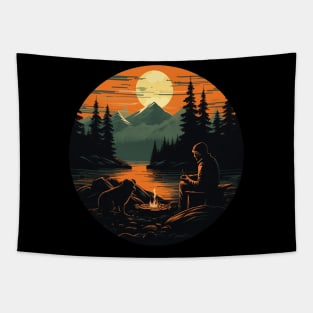 Camping with My Dog Tapestry