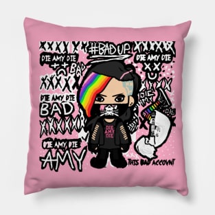 BAD AMY ''DIE AMY DIE'' (RAINBOW') Pillow