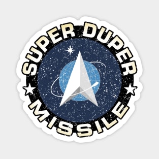 Super Duper Missile Circular Design With Star Force Logo Magnet