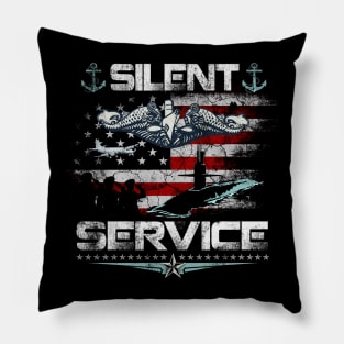 Submarine Veteran Shirt Submariner Silent Service - Gift for Veterans Day 4th of July or Patriotic Memorial Day Pillow