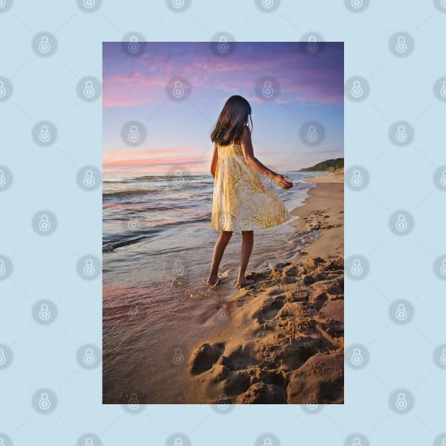 Little girl standing on beach by ajay24h