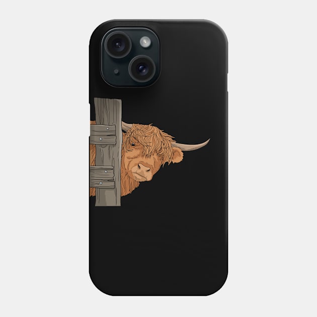 Scottish Highland Cow Spirit Animal Highland Cow Gifts Phone Case by PomegranatePower