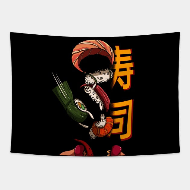 Flying Sushi Tapestry by Beemeapss