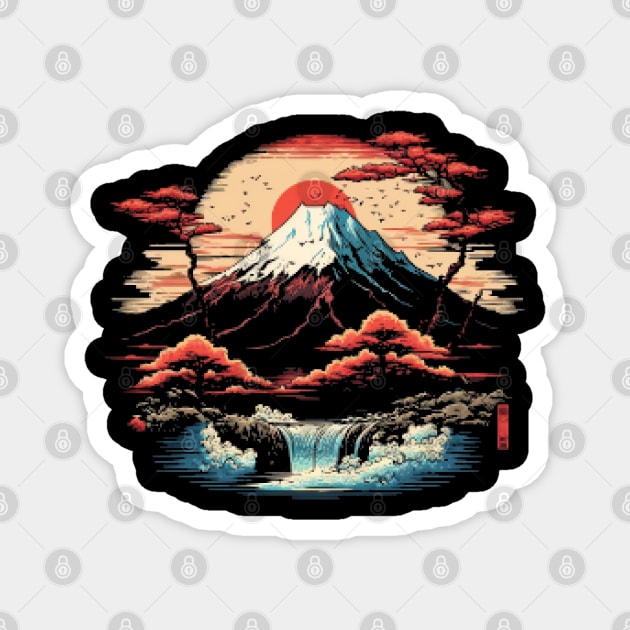 Mount Fuji Pixel Art Magnet by Pixel-Eye