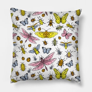 Pretty bugs, butterflies and dragonflies pattern Pillow