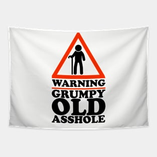 Warning Grumpy Old Asshole Funny Senior Tapestry