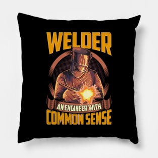Funny Welder: An Engineer With Common Sense Pun Pillow
