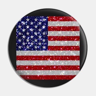 American Flag Glitter Sticker Pin