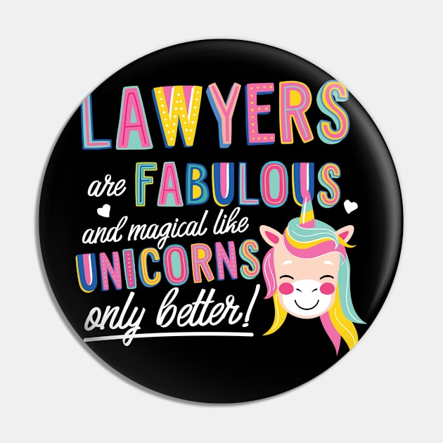 Lawyers are like Unicorns Gift Idea Pin by BetterManufaktur