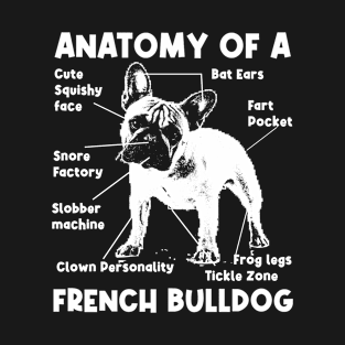 Anatomy Of A French Bulldog Funny Retro French Bulldog Love T-Shirt