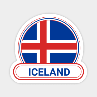 Iceland Country Badge - Iceland Flag Magnet