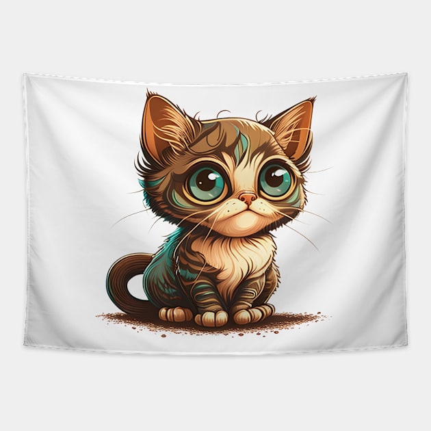 Cute Cat Gifts for kitten lovers Colorful Art Kitty Adoption Tapestry by Felix Rivera