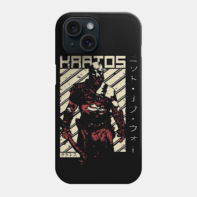 Kratos God of War - Video Game Phone Case by hnmarart