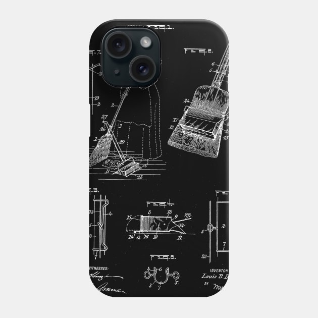 broom dust pan Vintage Patent Drawing Phone Case by TheYoungDesigns