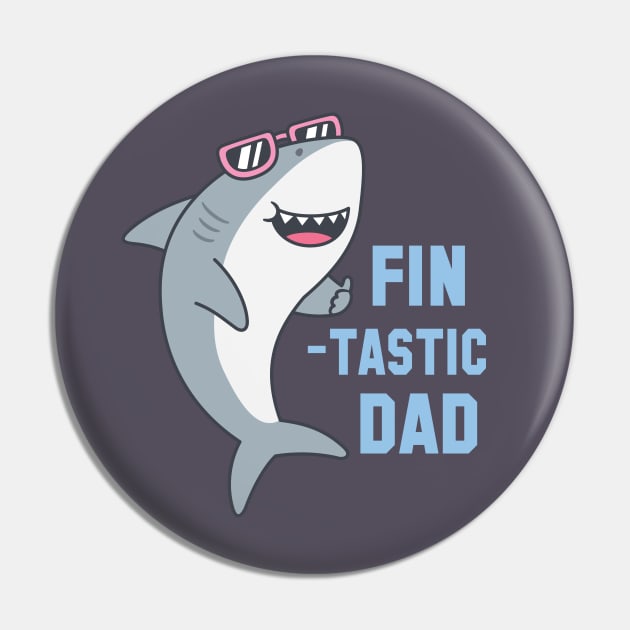 Shark Thumbs Up, Fin-tastic Dad Shark Pun Pin by rustydoodle