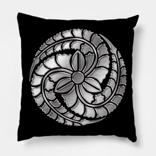 Kuroda Clan Kamon Silver Chrome Pillow