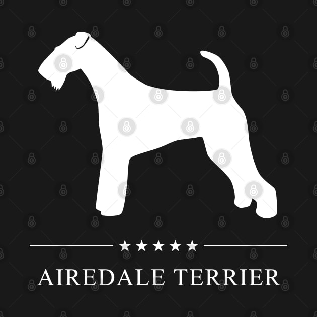 Airedale Terrier Dog White Silhouette by millersye