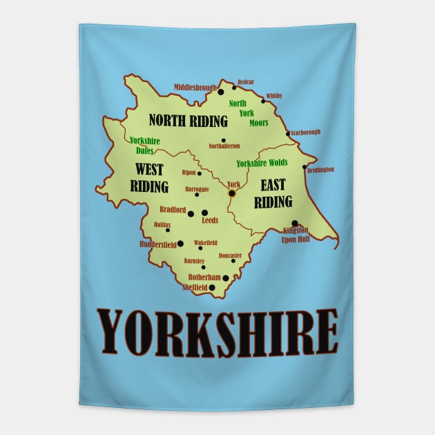 Yorkshire Map Tapestry by Pr0metheus