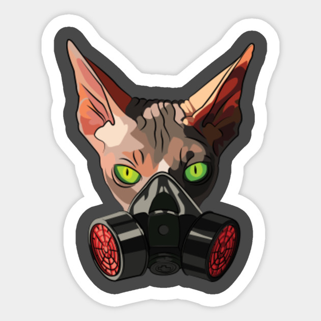 Steampunk Cat Cat In A Gasmask Sticker Teepublic Uk