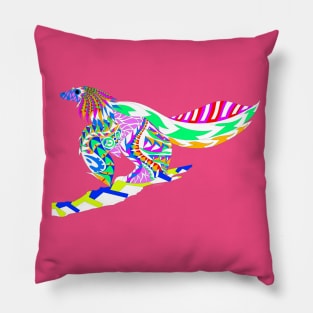 dinosaur bird with mexican feathered wings Pillow