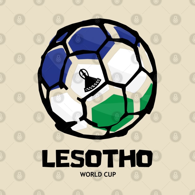 Lesotho Football Country Flag by KewaleeTee