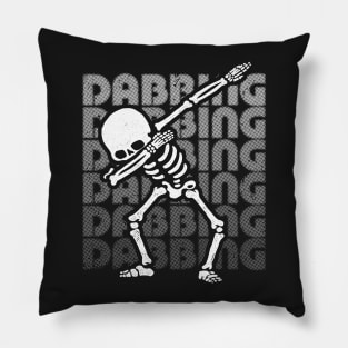 Dabbing Skeleton Type White Pillow