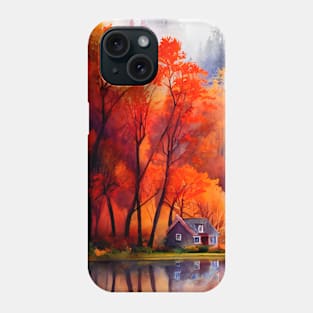 Colorful Autumn Landscape Watercolor 27 Phone Case