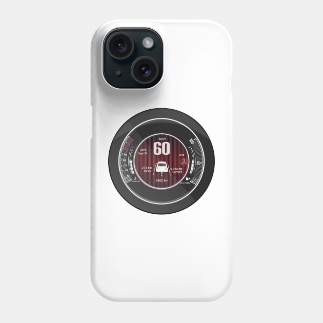 Fiat 500 Speedometer of the italian Fiat 500 Phone Case by Aurealis