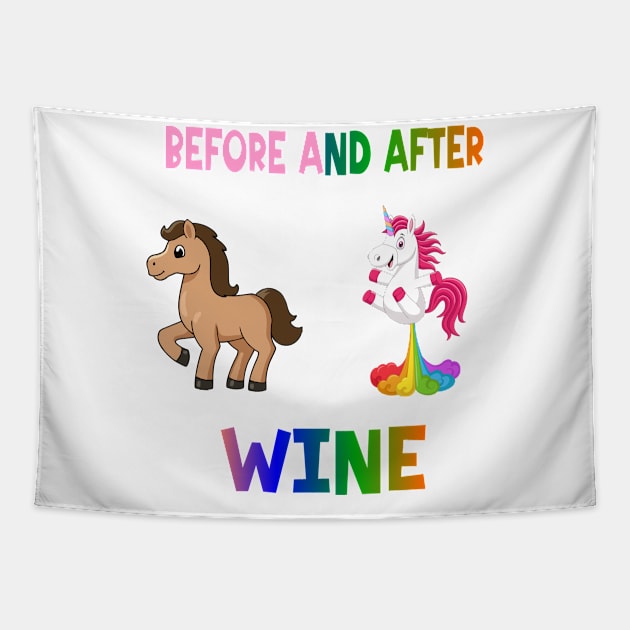 Before and after wine Tapestry by A Zee Marketing