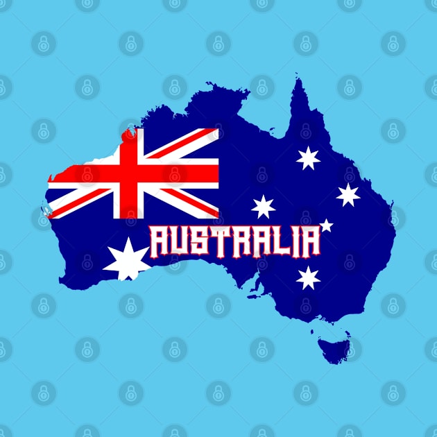 Australia flag & map by Travellers