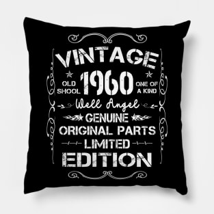 Vintage Made In 1960 Retro Classic 60th Birthday Decorations Pillow