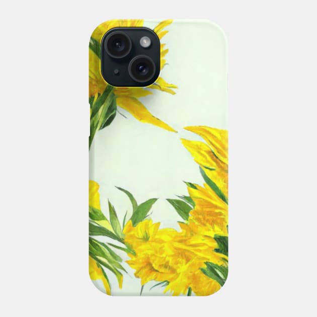 Sunflower Painted Phone Case by JequiPrint