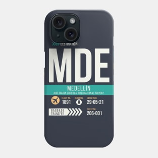 Medellin (MDE) Airport Code Baggage Tag Phone Case