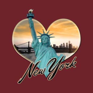 NYC New York City Skyline Souvenir Statue of Liberty T-Shirt