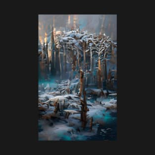 Frozen Forest Fantasy Art Style T-Shirt