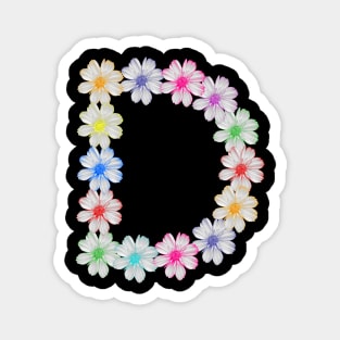 Letter D, flower, cosmos flowers, floral, nature Magnet