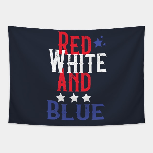 Patriotic Red White and Blue Tapestry by FruitflyPie