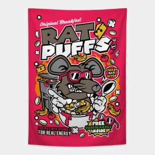 Retro Cereal Box Rat Puffs // Junk Food Nostalgia // Cereal Lover Tapestry