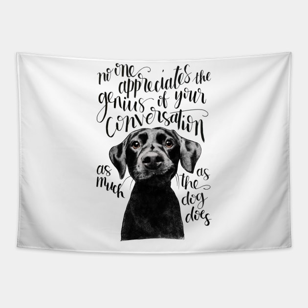 Black dog Tapestry by creativeballoon