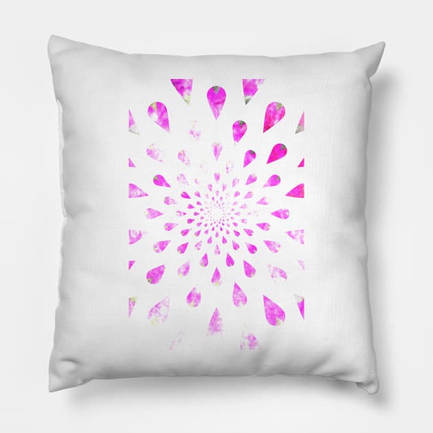 Tie Dye Teardrops (Pink) Pillow by RoxanneG