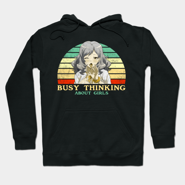 Busy Thinking About Girls - Funny Lesbian Anime - Retro Sunset - Lesbian Couple - Hoodie | TeePublic Busy Thinking About Girls - Funny Lesbian Anime - Retro Sunset - Lesbian Couple - Hoodie | TeePublic