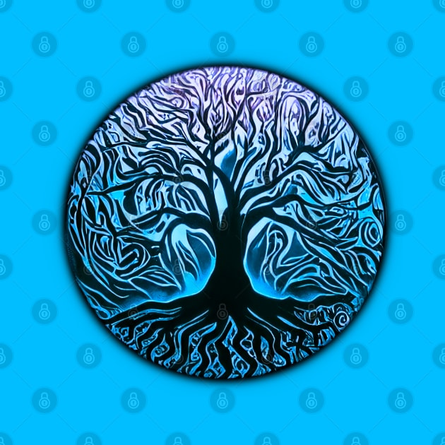 Tree of Life Circle 2 Blue by PNPTees