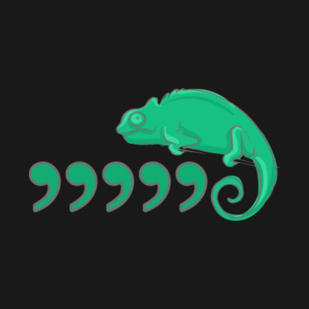 comma comma comma chameleon t shirt