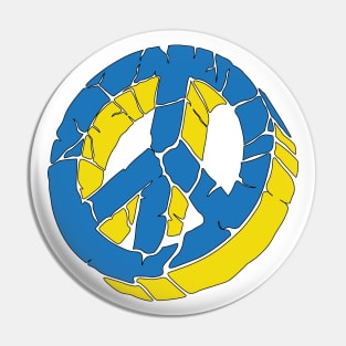 Blue and Yellow Peace Sign Ukraine Flag Colors Peace Symbol Pin