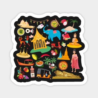 Thailand Travel Icons Magnet