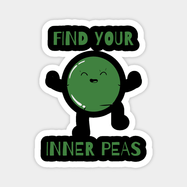 find your inner peas green Magnet by Typography Dose