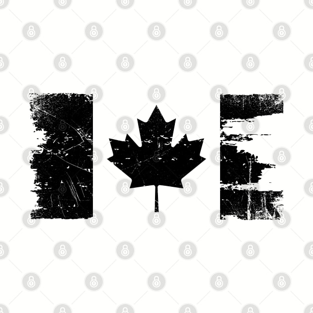 Canadian Flag - Black - Distressed by Raw10