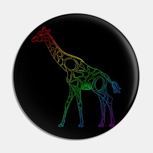 Rainbow Giraffe #1 - lined version Pin